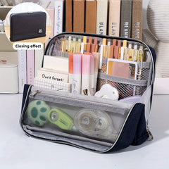 Durable Pencil Pen Case Large Storage Compartments