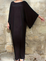 Retro Abaya Dress Women's Plus Batwing Sleeve Maxi Loose Dress