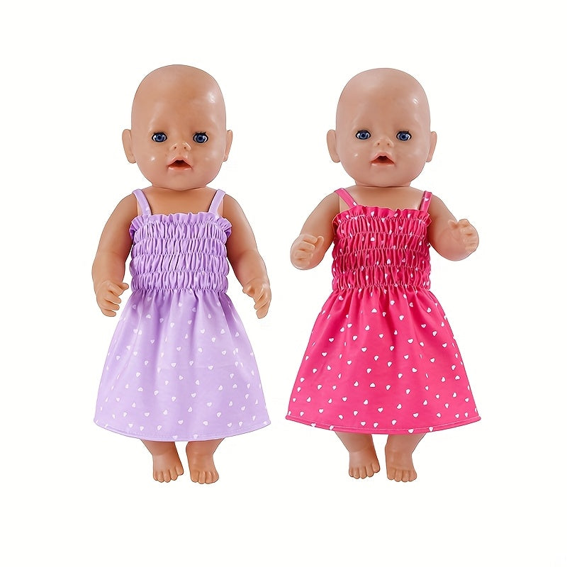 Purple & Pink Polka Dot Tiered Skirt for 17-18 Inch Dolls