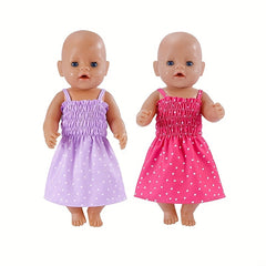 Purple & Pink Polka Dot Tiered Skirt for 17-18 Inch Dolls