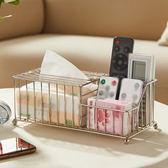 Multifunctional Tissue Holder with Stationery and Remote Control Storage