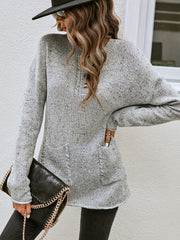 Solid Button Front Pullover Sweater Long Sleeve Casual Fall Winter Women's Cloth