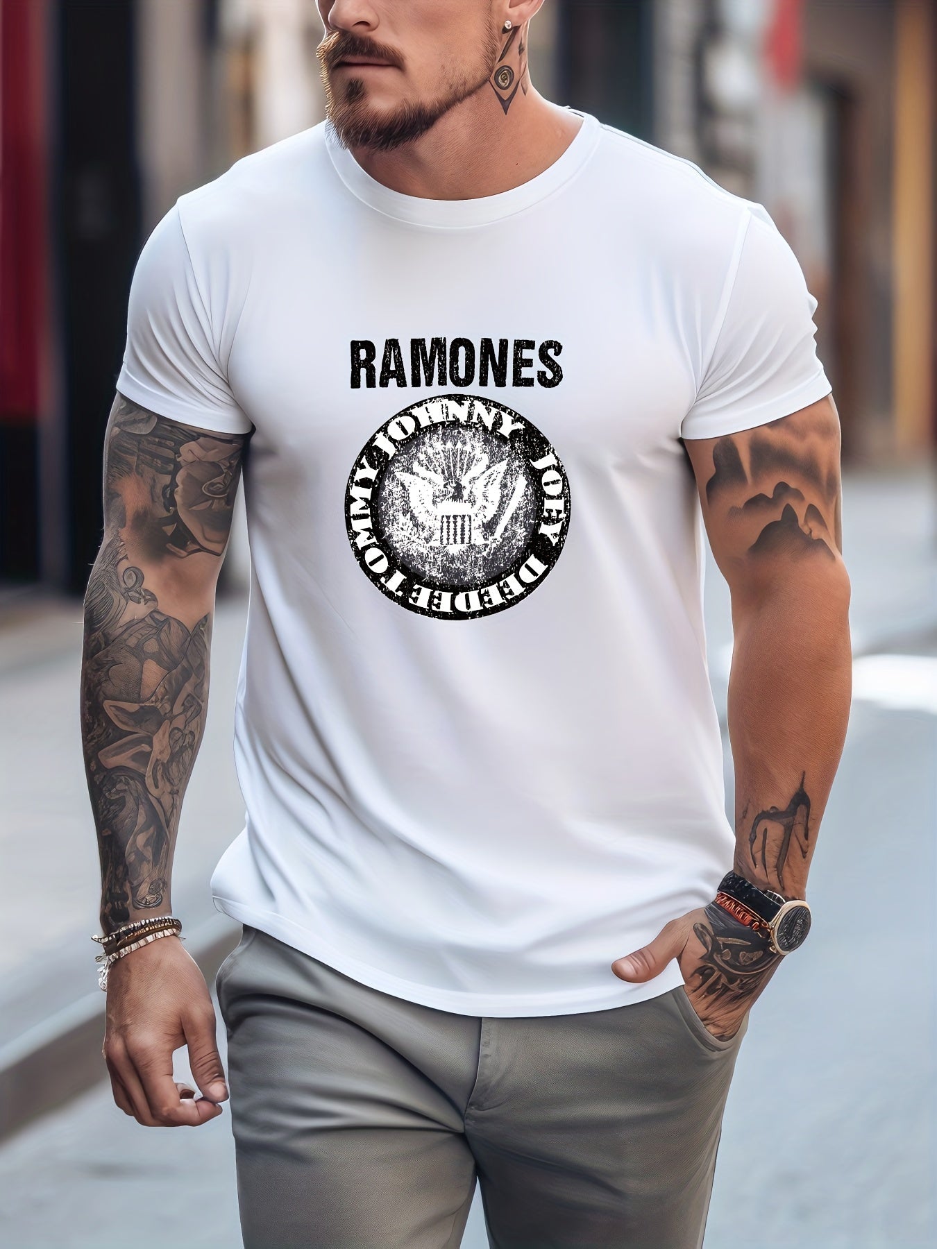 Motorcycle & Eagle Various Print Men's Graphic Tee