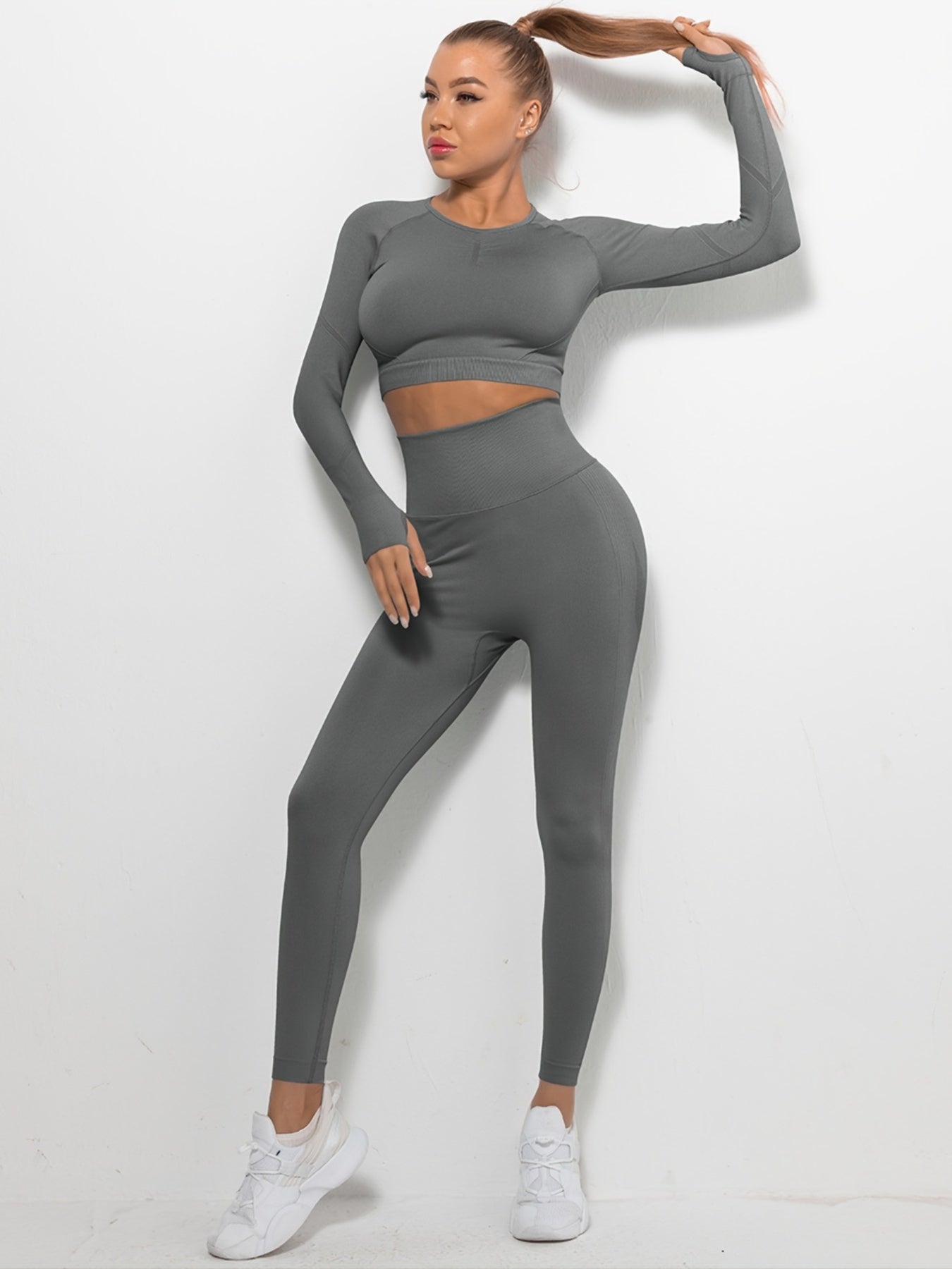2 Pcs Women's Yoga Set Quick Dry Slim Fitness Workout Gym Outfit