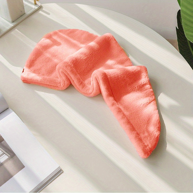 Double Layer Bath Cap Hair Towel With Bear Shape Botton