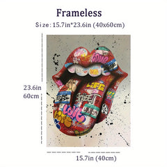 Graffiti Art Wall Paintings Print On Canvas Tongue Street Art Abstract Posters