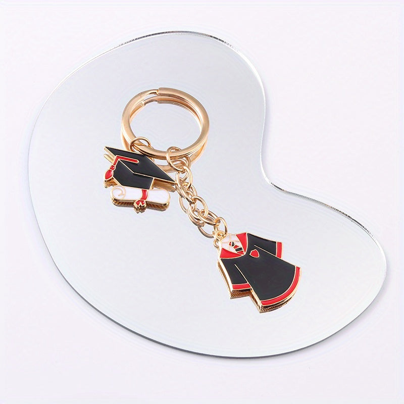 Graduation Dress & Cap Keychain Key Ring Purse Bag Backpack Car Key Charm