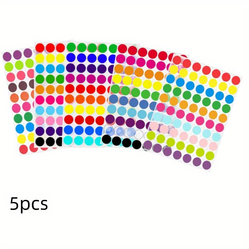 Colorful Dot Sticker Round Coded Label 1400pcs