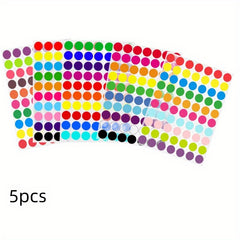 Colorful Dot Sticker Round Coded Label 1400pcs