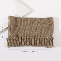 Gray Cat Ears Knitted Beanie Lightweight Knit Hat Elastic Windproof Skull Hat