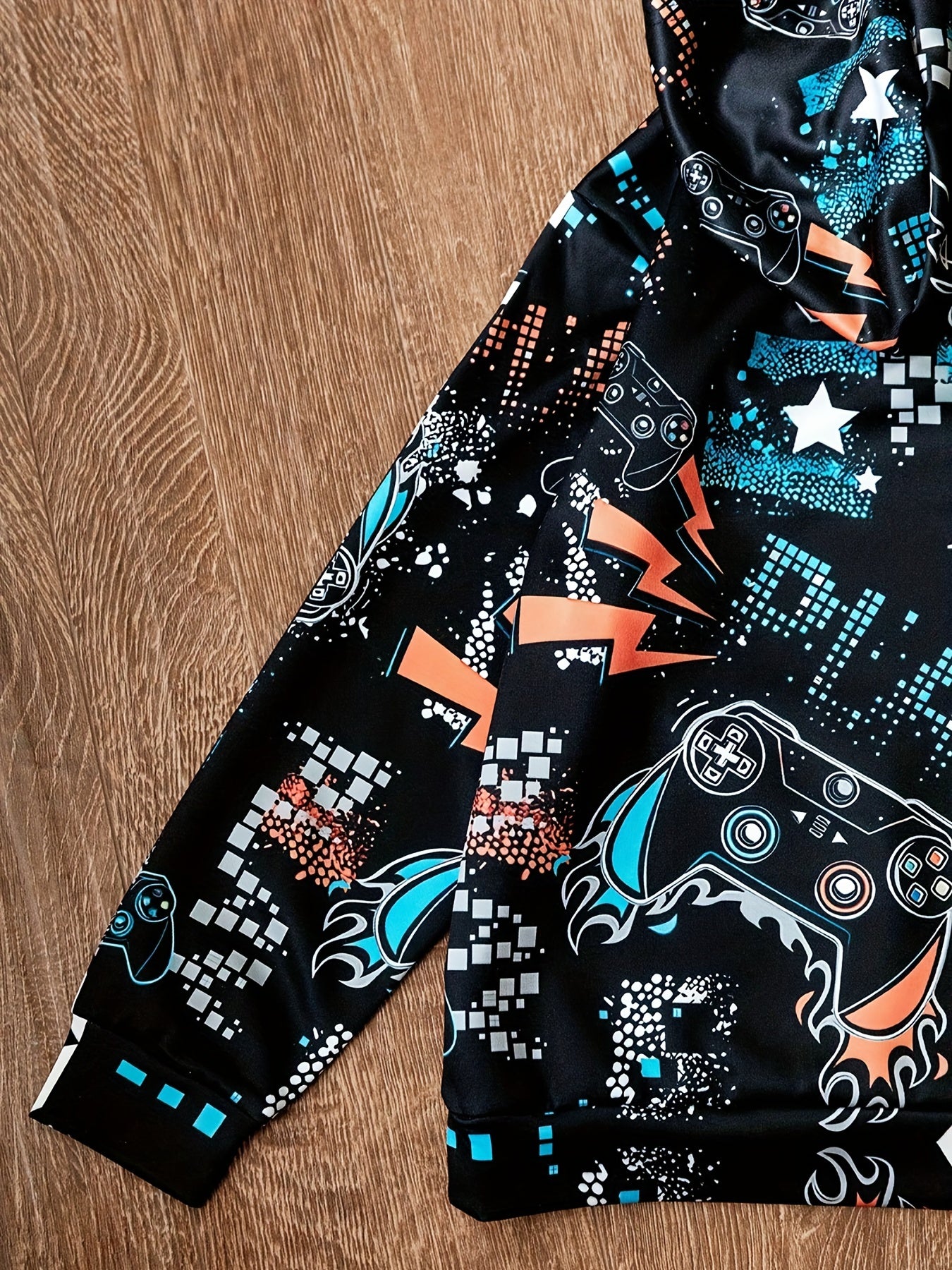 Stylish Gamepad 3D Print Boys Hoodie Top for Kids