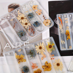 Rectangular Oval Bookmark Pendant Resin Mold Crystal Epoxy Jewelry Silicone Mold