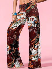 Boho Paisley Wide Leg Palazzo Pants