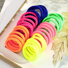 50pcs Colorful Cartoon Elastic Hair Ties - Fun Hair Accessories for Girls