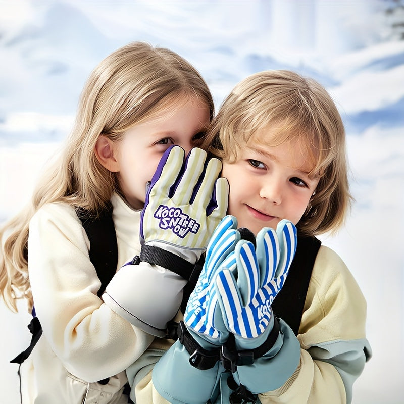 Kids Ski Gloves Winter Warm Waterproof Gloves