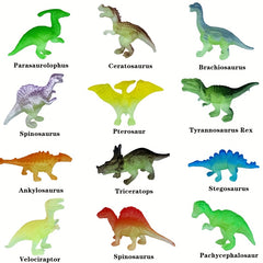 Glow in Dark Dinosaur Toy Set PVC Model Mini Gift