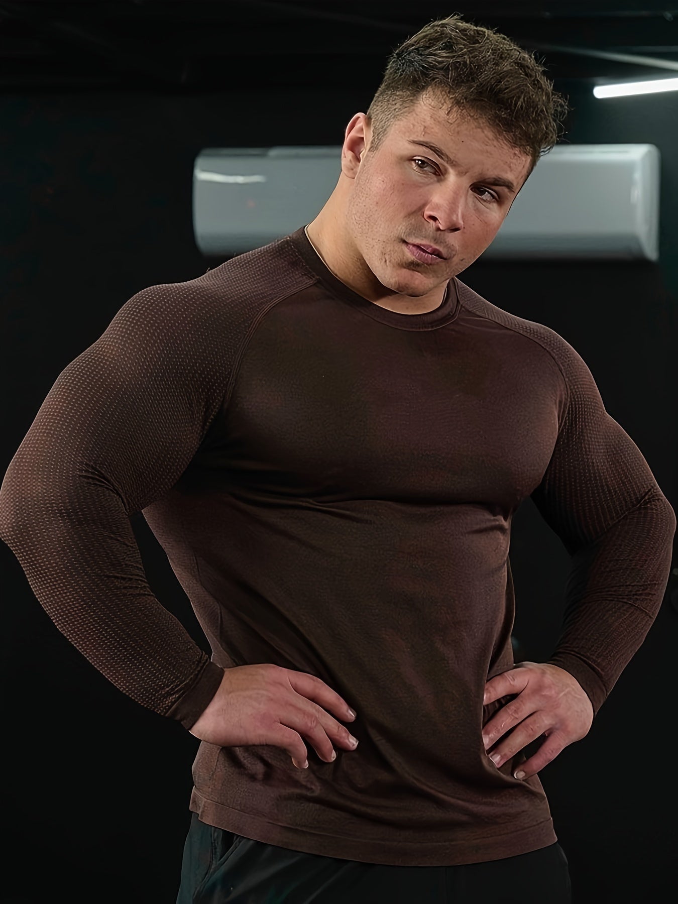 Men's Solid Crew Neck Active T-shirt For Summer