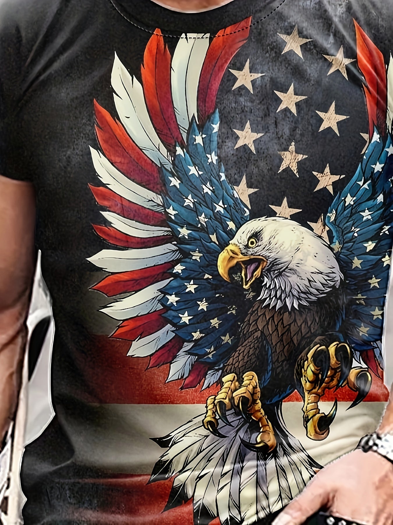 Eagle Print Men's Graphic T shirt Casual Comfy Tees For Summer