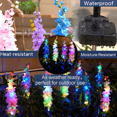 Solar Garden Lights Upgrade Delphinium Waterproof Solar Flower Lights