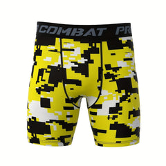 Men's Camo Compression Pants Quick Drying Workout Shorts