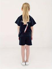 Girls Basketball 2pcs Tee & Shorts Set Breathable Sports Outfit