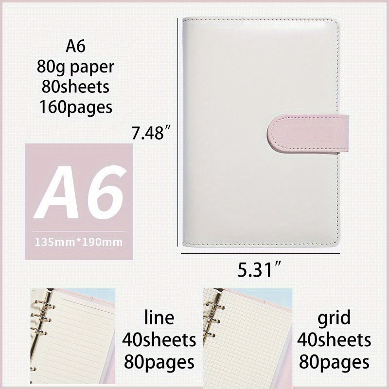 A6 Girl Heart Notebook Minimalist College Diary