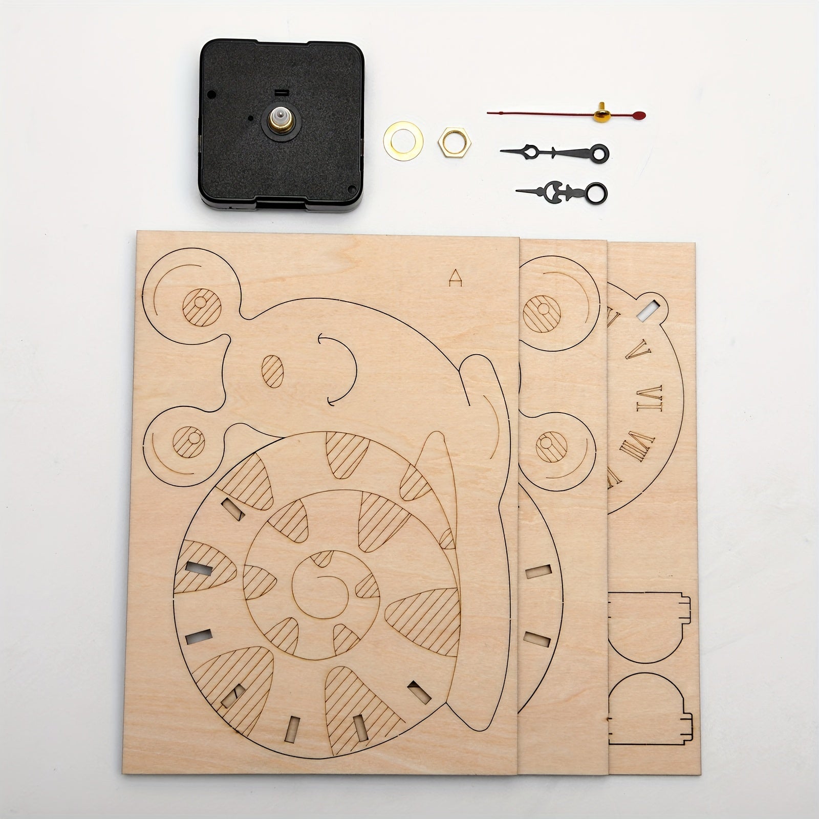 Children Snail Clock DIY 3D Wooden Puzzle Game Assembly Model Kits Toys
