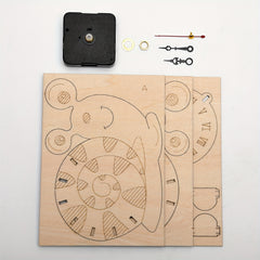 Children Snail Clock DIY 3D Wooden Puzzle Game Assembly Model Kits Toys
