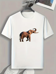 Elephant Print Men's Graphic T shirt Casual Comfy Tees For Summer