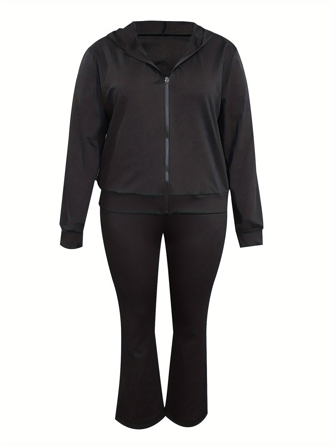 Women's Plus Size Letter Print Hoodie & Pants 2 Piece Set