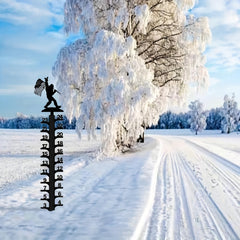 Large Iron Snow Measuring Rod Snow Depth Ruler Orangutan Design