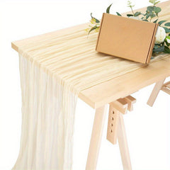 Organza Long Table Banquet Tablecloth Pleated Tulle Tablecloth