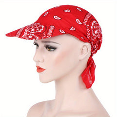 Paisley Print Turban Cap Pre tied Bandana Baseball Cap Lightweight Headwrap