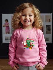 Christmas Graphic Crew Neck Long Sleeve Sweatshirt for Kids