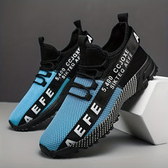 Men's Alphabets Graffiti Running Shoes Lightweight Mesh Sneakers