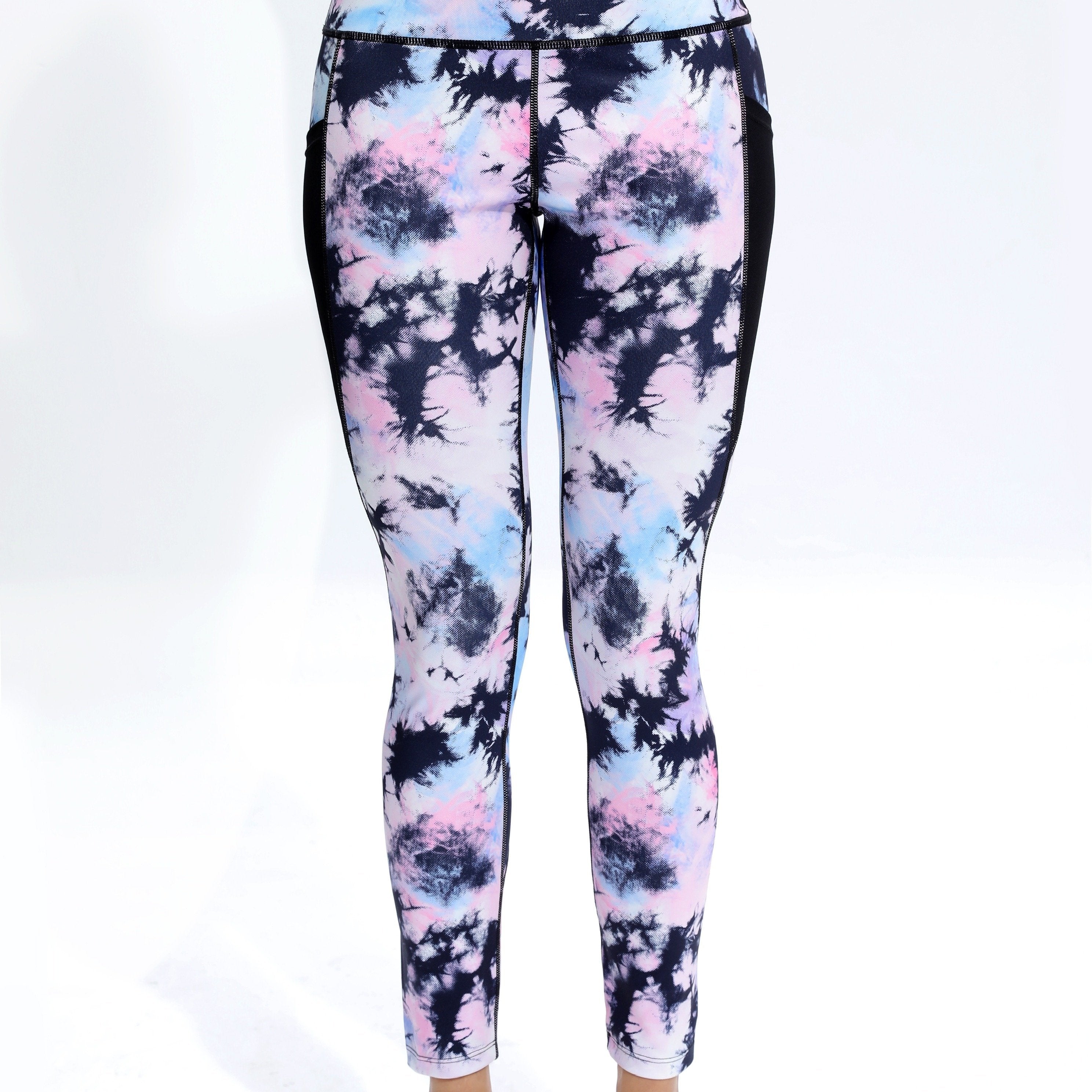 Tie Dye High Waist Yoga Pants Pocket Quick Dry Butt Lift Yoga Leggings