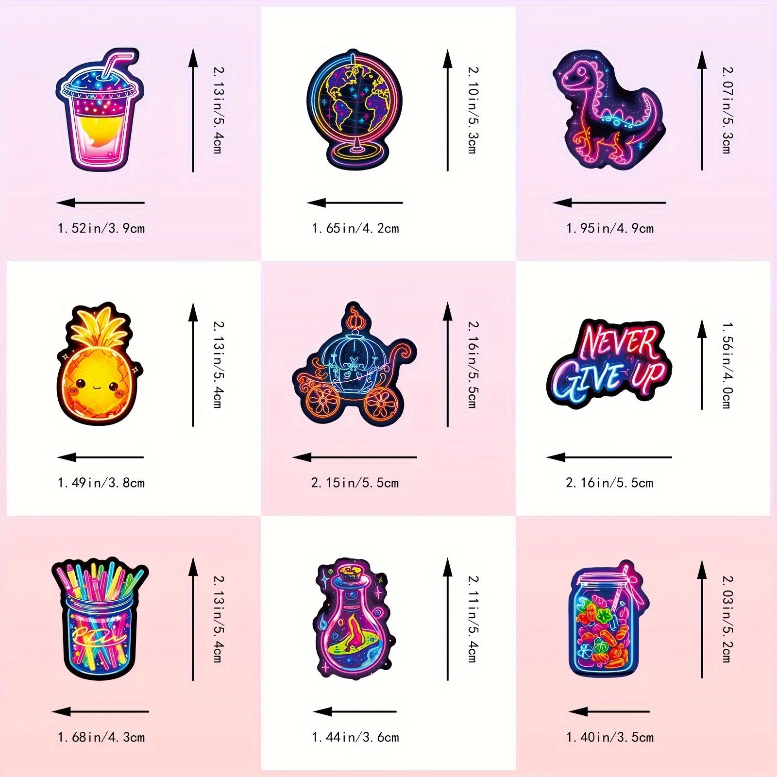 150 Mixed Cartoon Stickers Waterproof Colorful Graffiti Neon