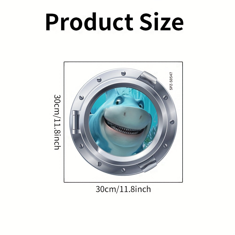 3D Diving Mirror Shark Toilet Sticker Self-adhesive Decal