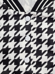 Houndstooth Crop Coat & Jogger Pants Set