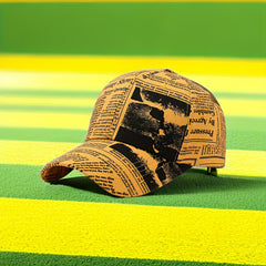 Newspaper Printed Baseball Cap Vintage Hat