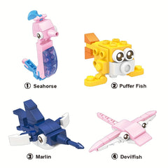 12pcs Educational Ocean Animal Building Blocks Set