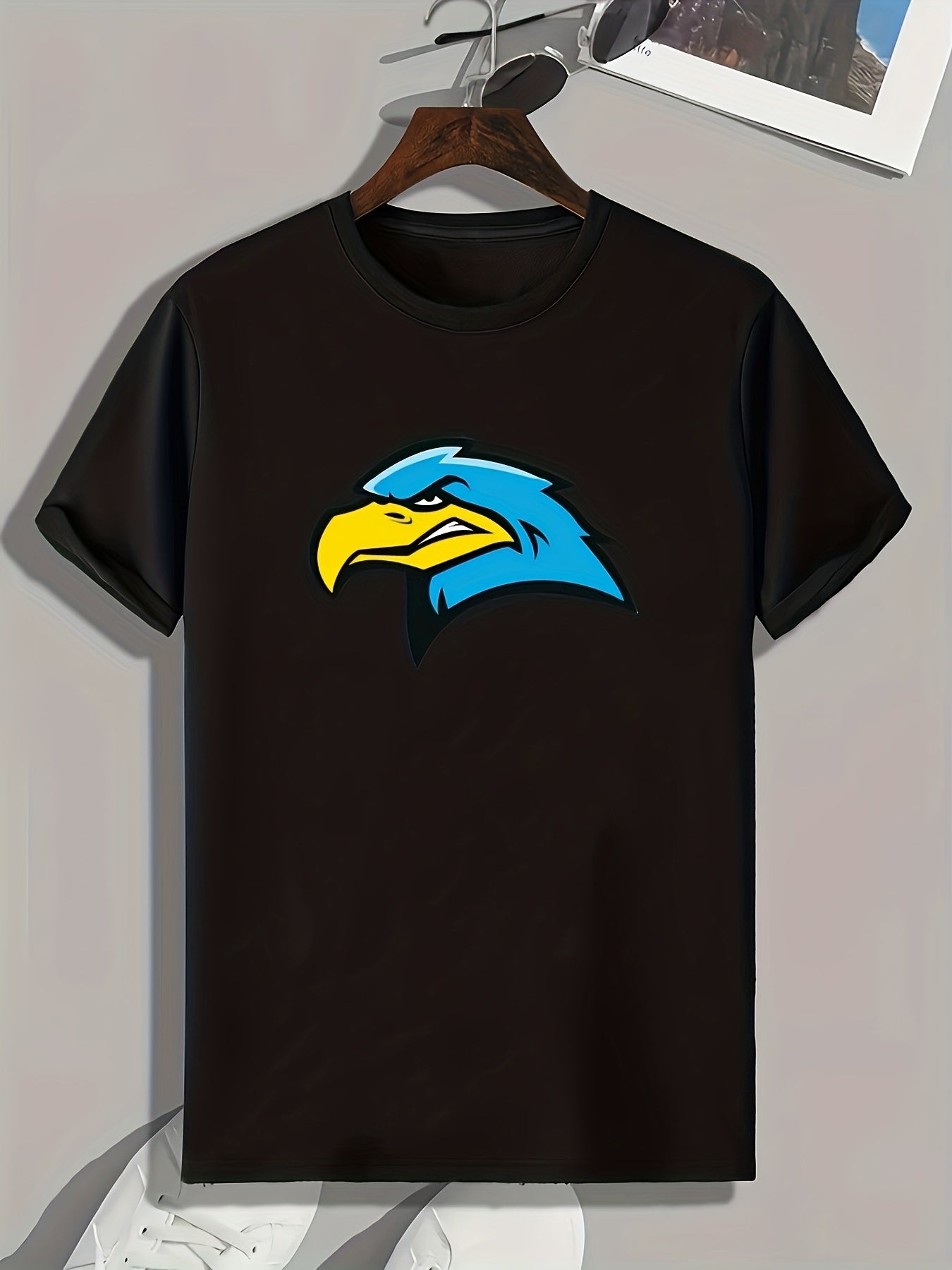 Eagle Head Print Men's Graphic T-shirt for Summer