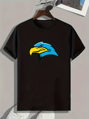 Eagle Head Print Men's Graphic T-shirt for Summer