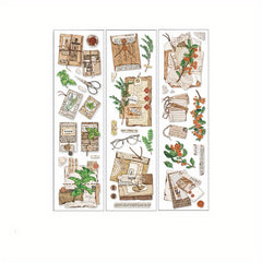 6pcs Plant PET Journal Stickers Retro Art Decoration Material