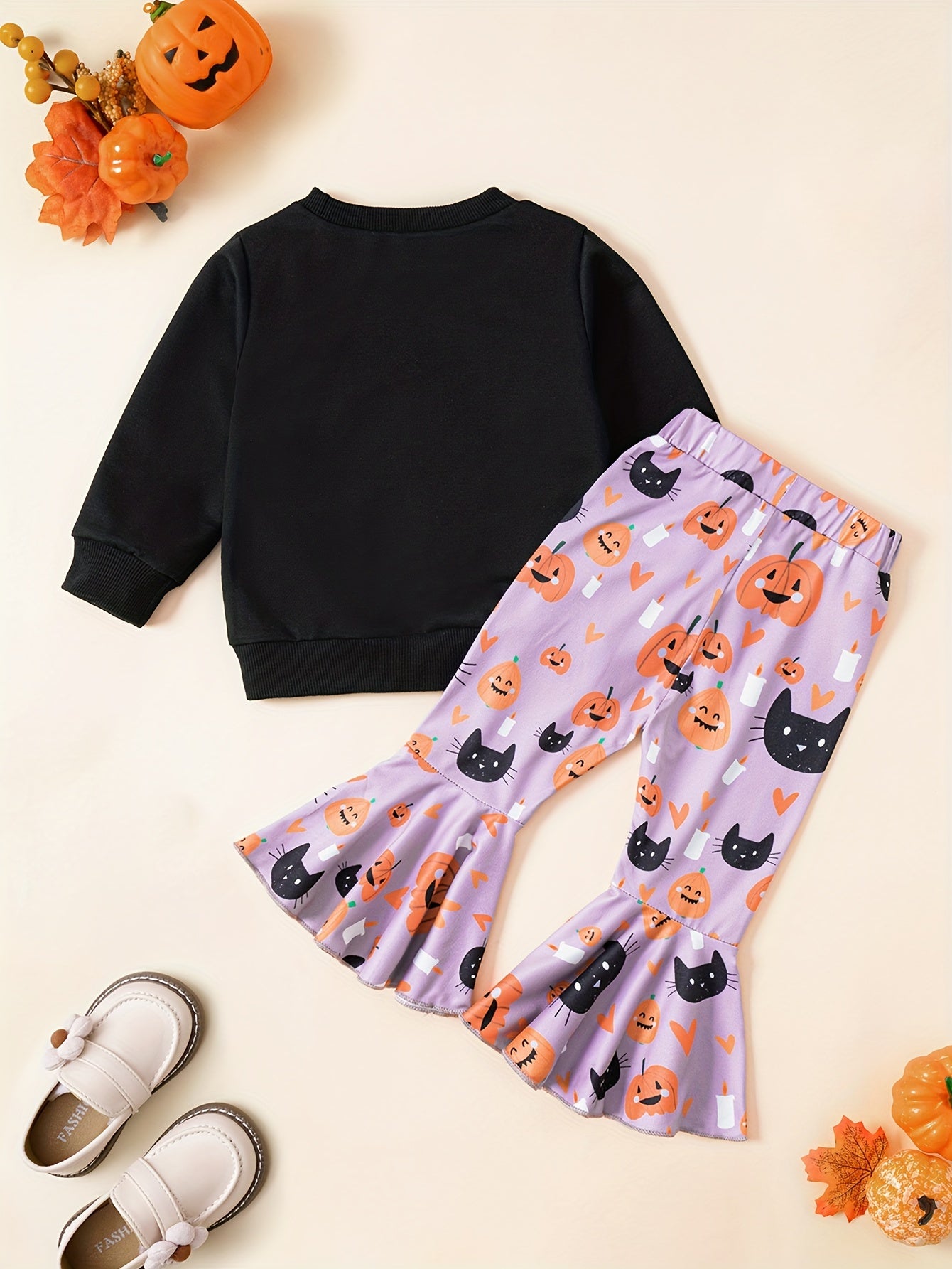 Toddler Girl's Halloween Style 2pcs Sweatshirt & Pants Set