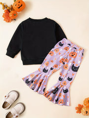 Toddler Girl's Halloween Style 2pcs Sweatshirt & Pants Set