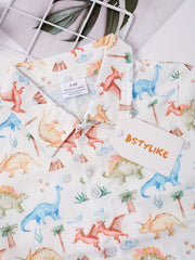 Boys Casual Vneck Short Sleeve Button Up Shirts for Summer