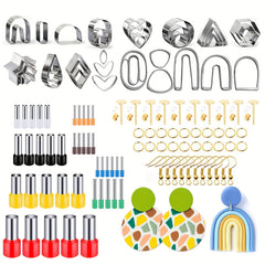 DIY Polymer Clay Earring Cutter Set with 40 Round Puncher