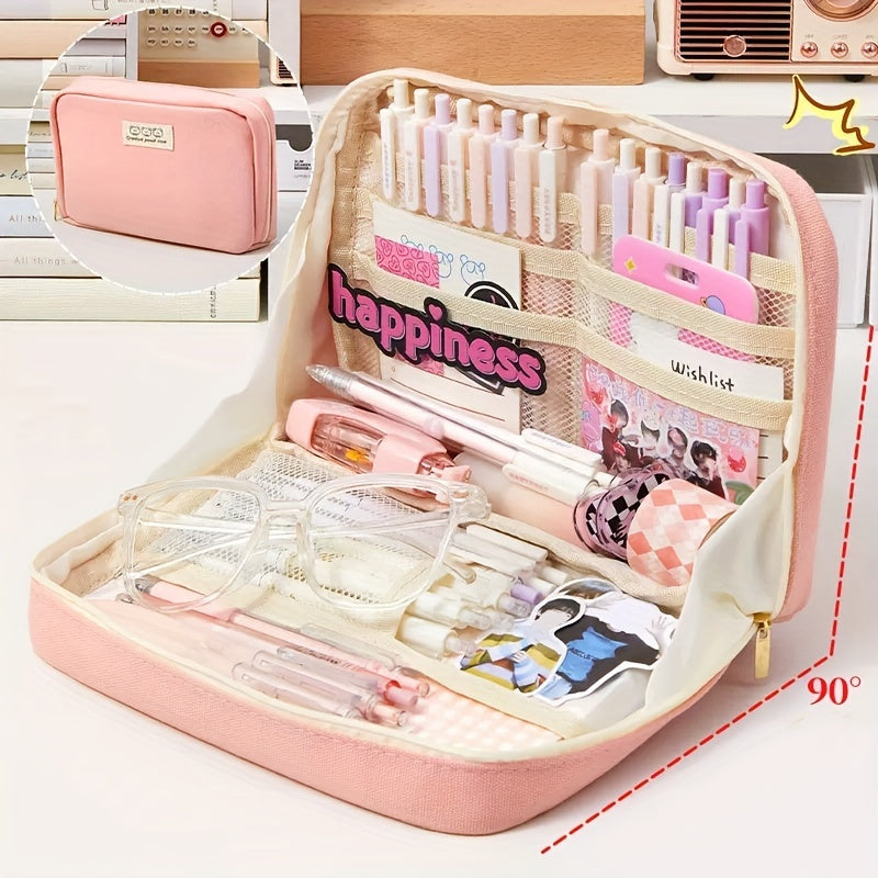 Portable Stationery Bag Pencil Case Large Capacity Organizer