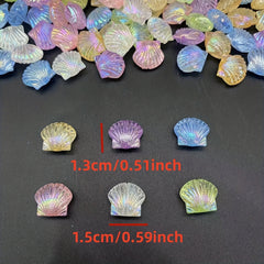 35pcs Transparent Colored Shell Beads Bulk for DIY Bracelets Necklaces